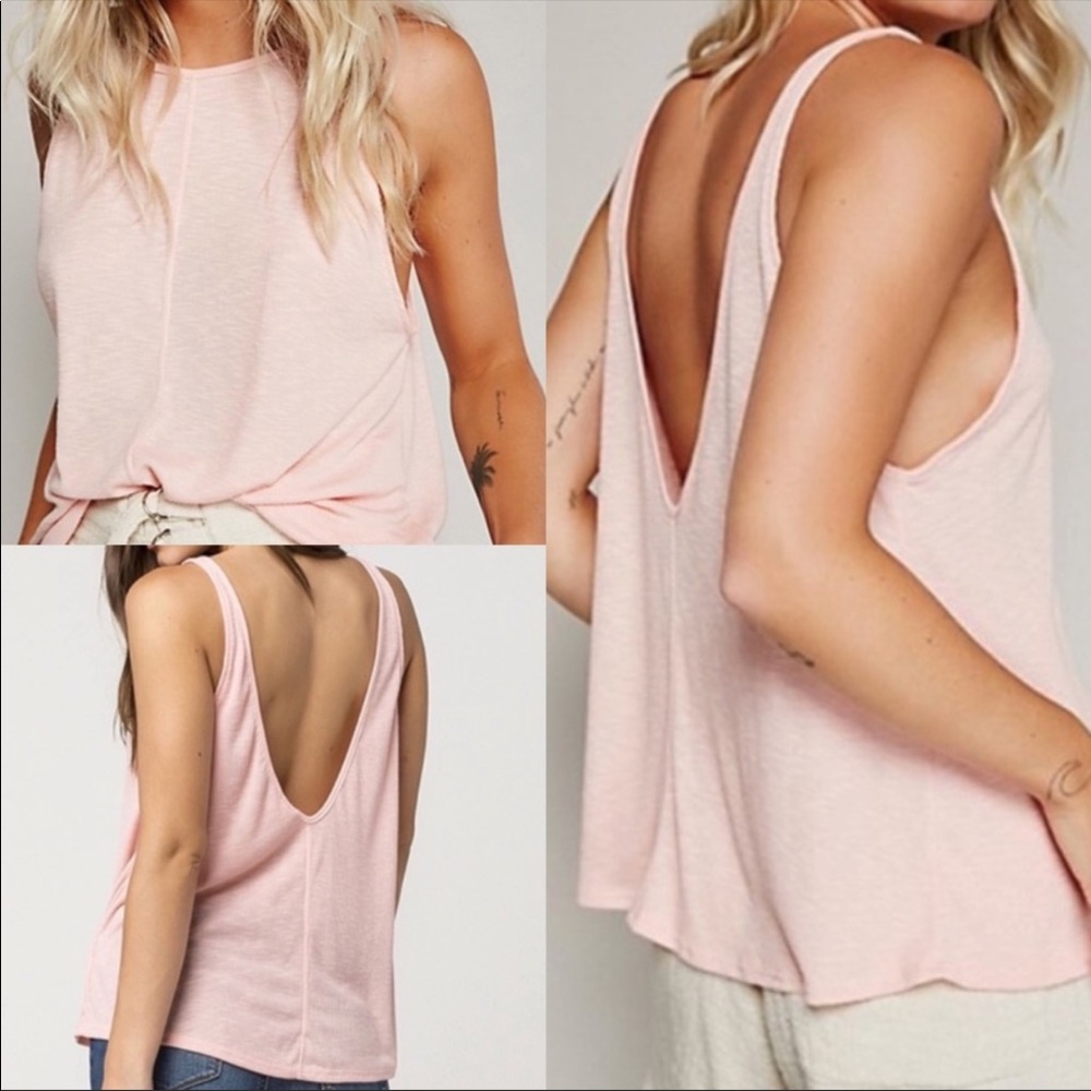 Free people Sleek and Easy Petal Pink Tank